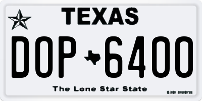 TX license plate DOP6400