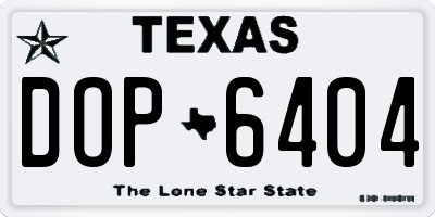TX license plate DOP6404