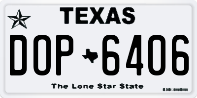TX license plate DOP6406