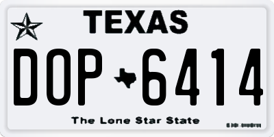 TX license plate DOP6414