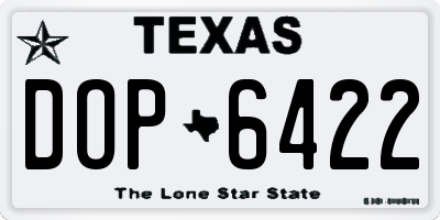 TX license plate DOP6422