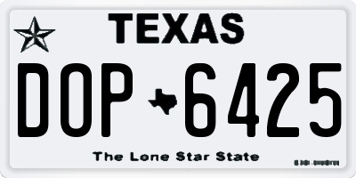 TX license plate DOP6425