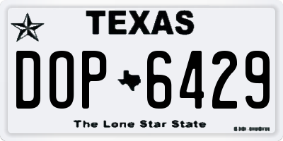 TX license plate DOP6429