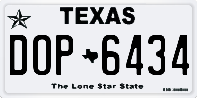 TX license plate DOP6434