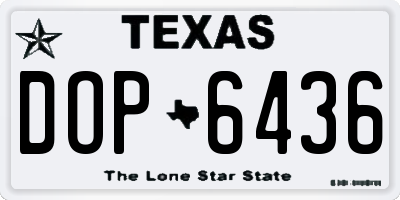 TX license plate DOP6436