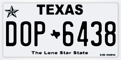 TX license plate DOP6438