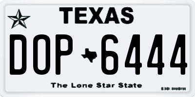 TX license plate DOP6444