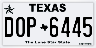 TX license plate DOP6445