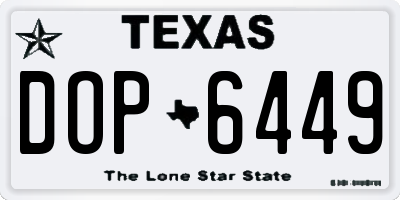 TX license plate DOP6449