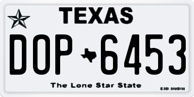 TX license plate DOP6453