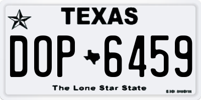 TX license plate DOP6459