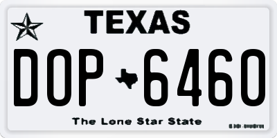 TX license plate DOP6460