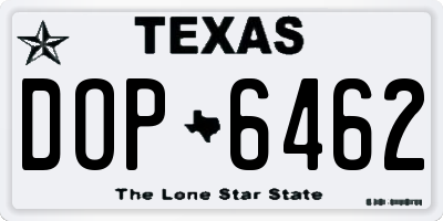 TX license plate DOP6462