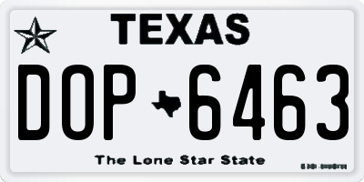 TX license plate DOP6463