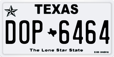 TX license plate DOP6464