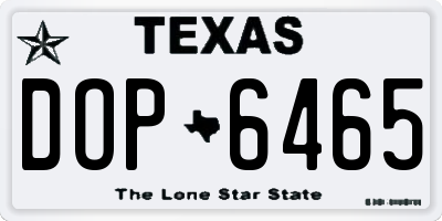 TX license plate DOP6465