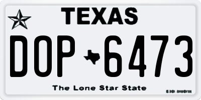 TX license plate DOP6473