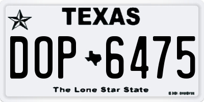 TX license plate DOP6475