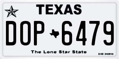 TX license plate DOP6479