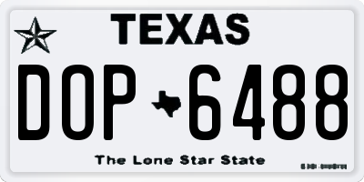 TX license plate DOP6488
