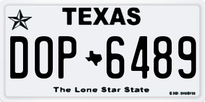 TX license plate DOP6489