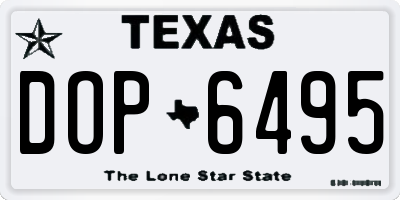 TX license plate DOP6495