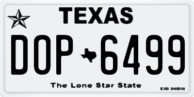 TX license plate DOP6499