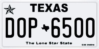 TX license plate DOP6500