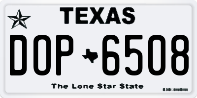 TX license plate DOP6508