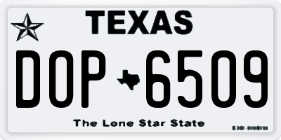 TX license plate DOP6509