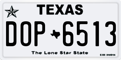 TX license plate DOP6513