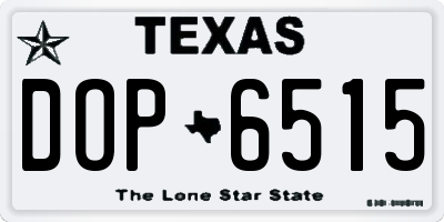 TX license plate DOP6515