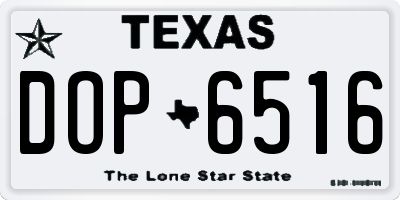 TX license plate DOP6516