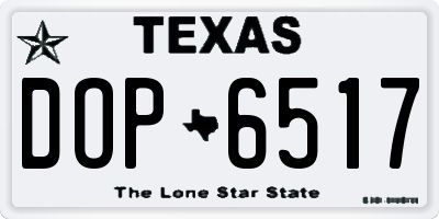 TX license plate DOP6517