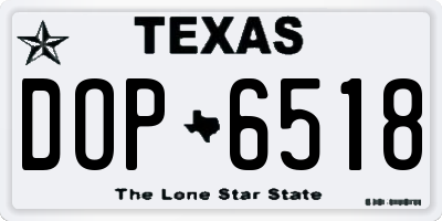TX license plate DOP6518