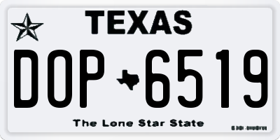 TX license plate DOP6519