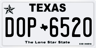 TX license plate DOP6520