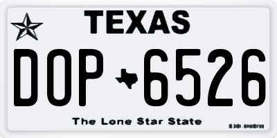 TX license plate DOP6526