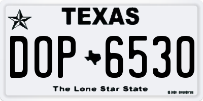 TX license plate DOP6530