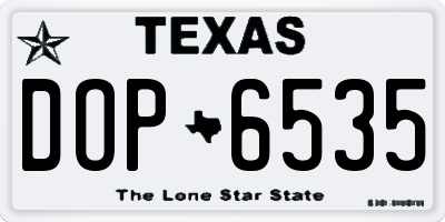 TX license plate DOP6535