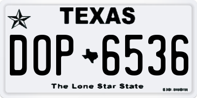 TX license plate DOP6536