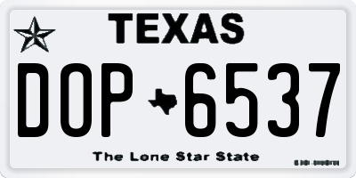 TX license plate DOP6537