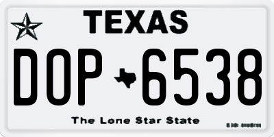 TX license plate DOP6538