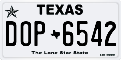 TX license plate DOP6542