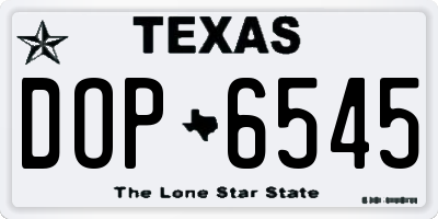 TX license plate DOP6545