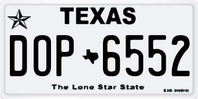 TX license plate DOP6552