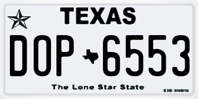 TX license plate DOP6553