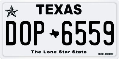 TX license plate DOP6559
