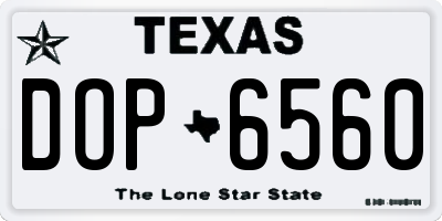TX license plate DOP6560