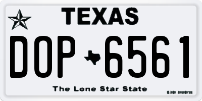 TX license plate DOP6561